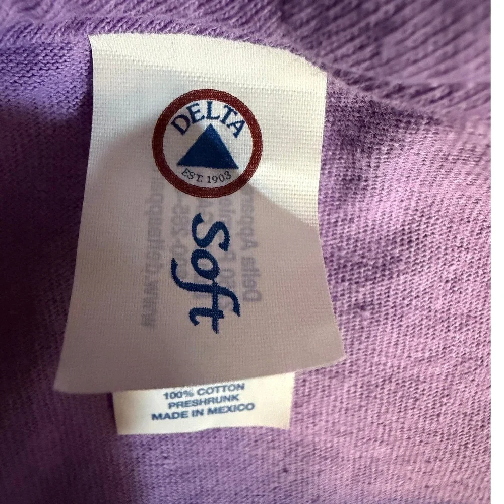 Delta Soft 2XL 2023 Disney Family Vacation Purple Glitter Graphic T-Shirt 1982